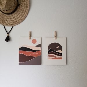 Mid century modern style paintings